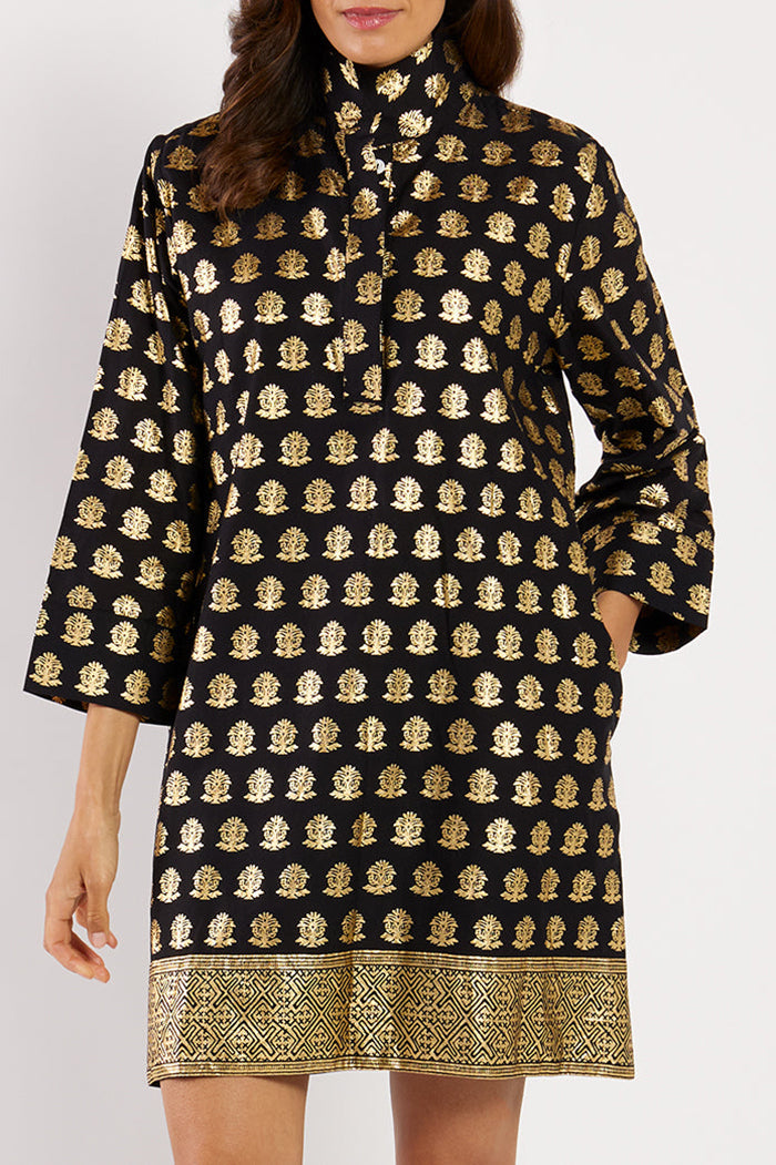 Printed Pattern Pocket Shift Dress