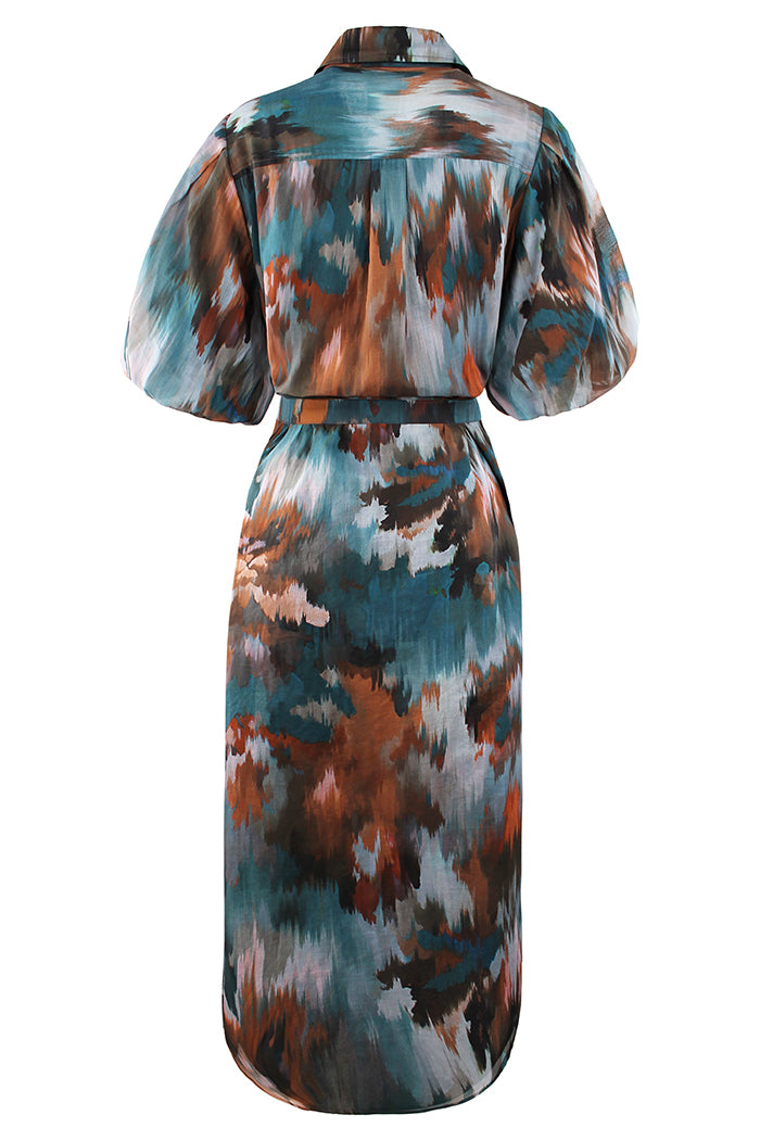 Bold Printed Puff Sleeve Dress