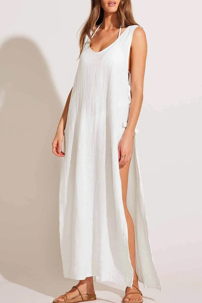 Sleeveless Side Slit Cover Up Dress