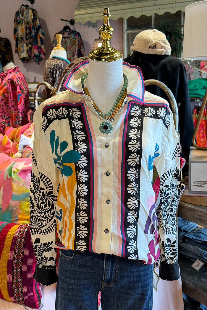 Print Button Down Tunic