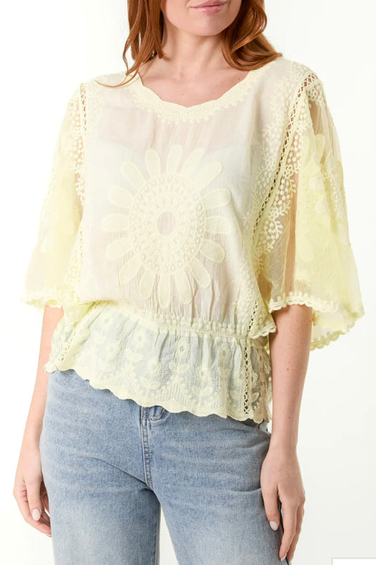 Sun Flower Batwing Top