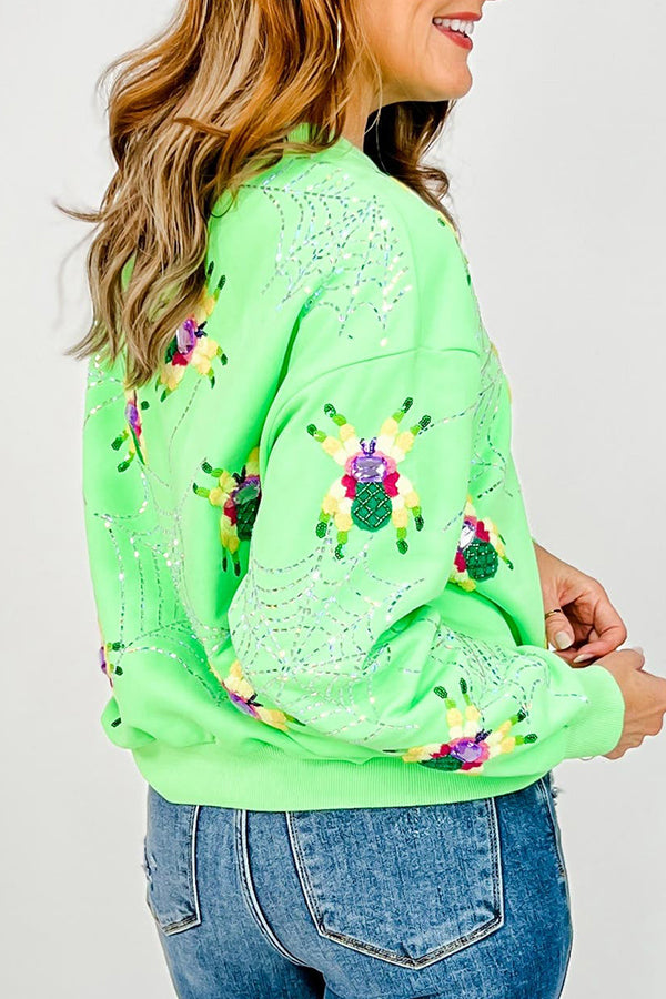 Fuzzy Spider & Web Sweatshirt