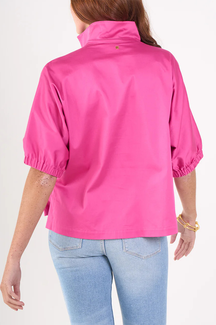 Solid Color Stand Collar Top