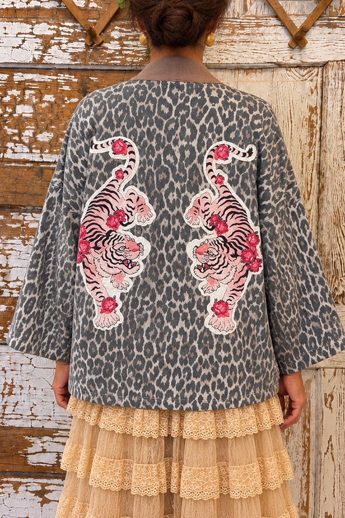 Leopard Tiger Floral Kimono