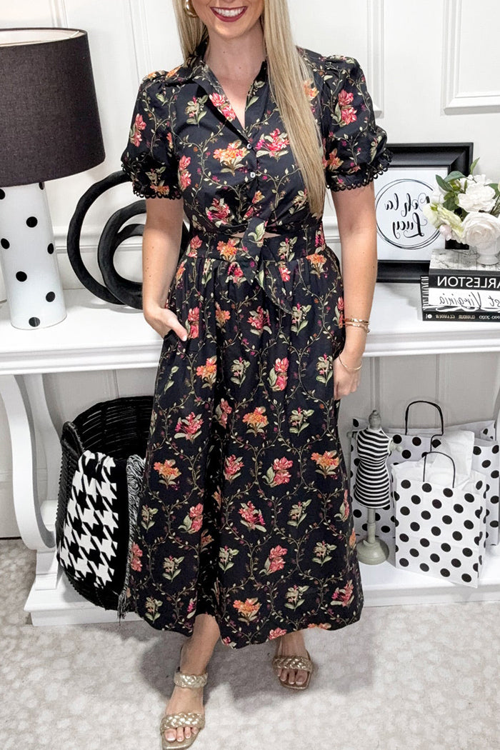 Puff Sleeve Floral Dress