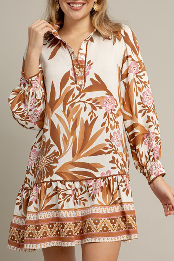 Floral Trim Detail Dress