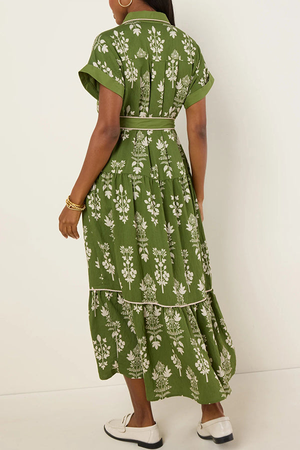 Casual Belt Floral Dress