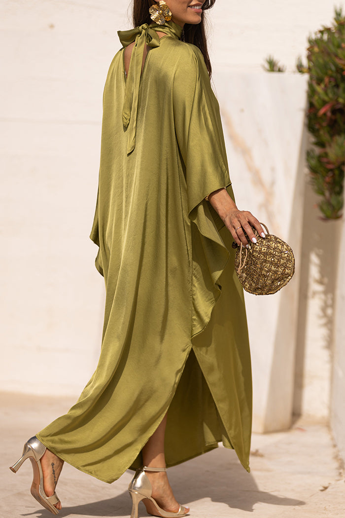 Back Tie Batwing Maxi Dress