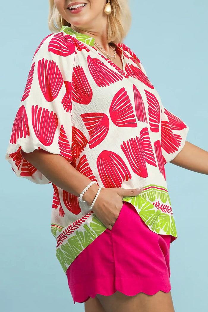 Casual Vine Patterned Top