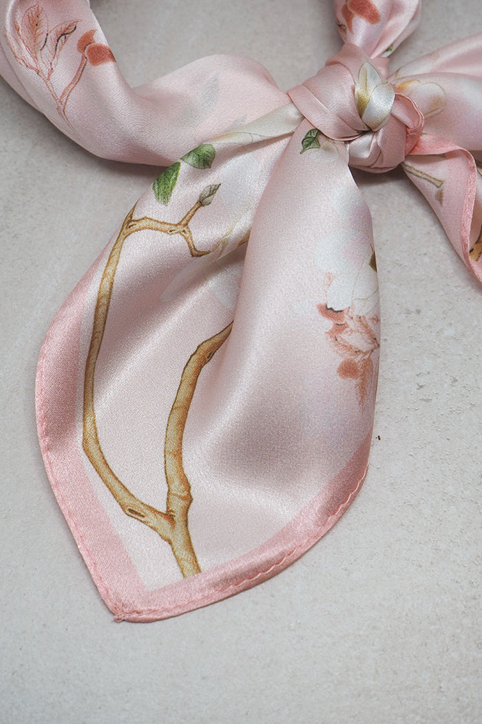 Delicate Floral Scarf with Scarf Ring
