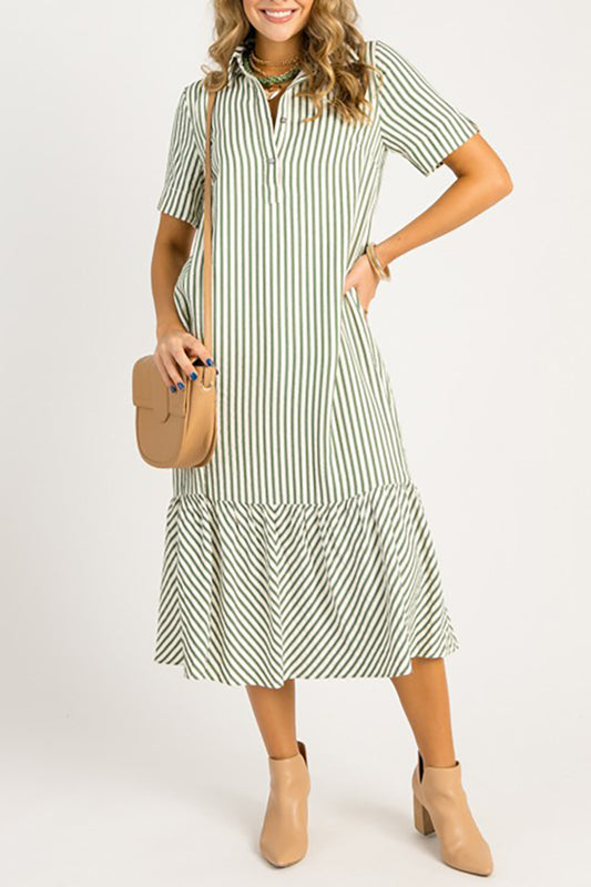 Casual Stripe Maxi Dress