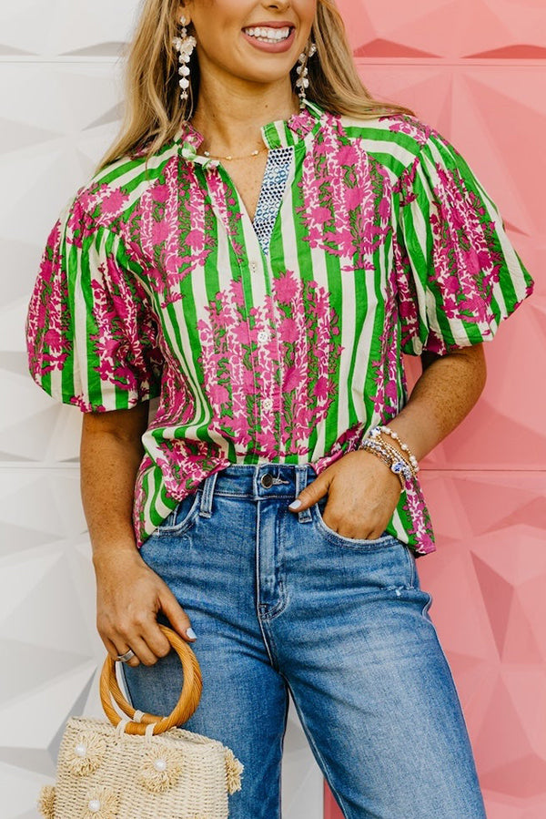 Puff Sleeve Floral Top