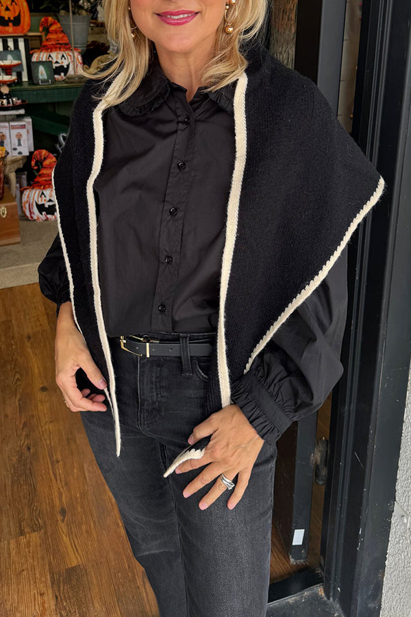 Contrast Border Triangle Scarf