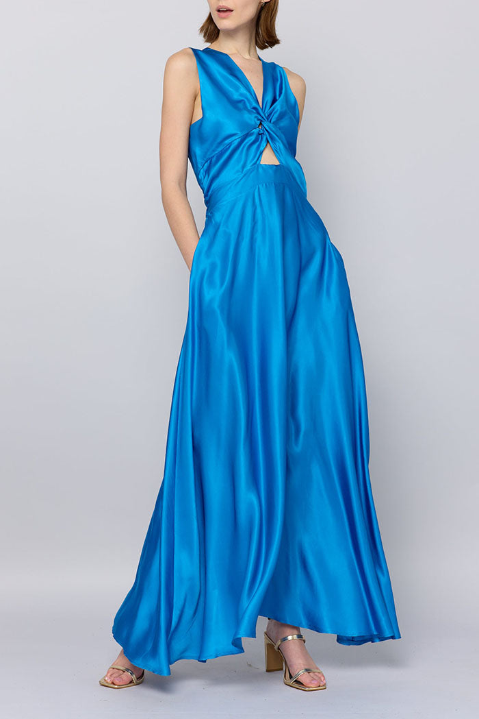 Elegant Solid Color Sleeveless Pocket Dress