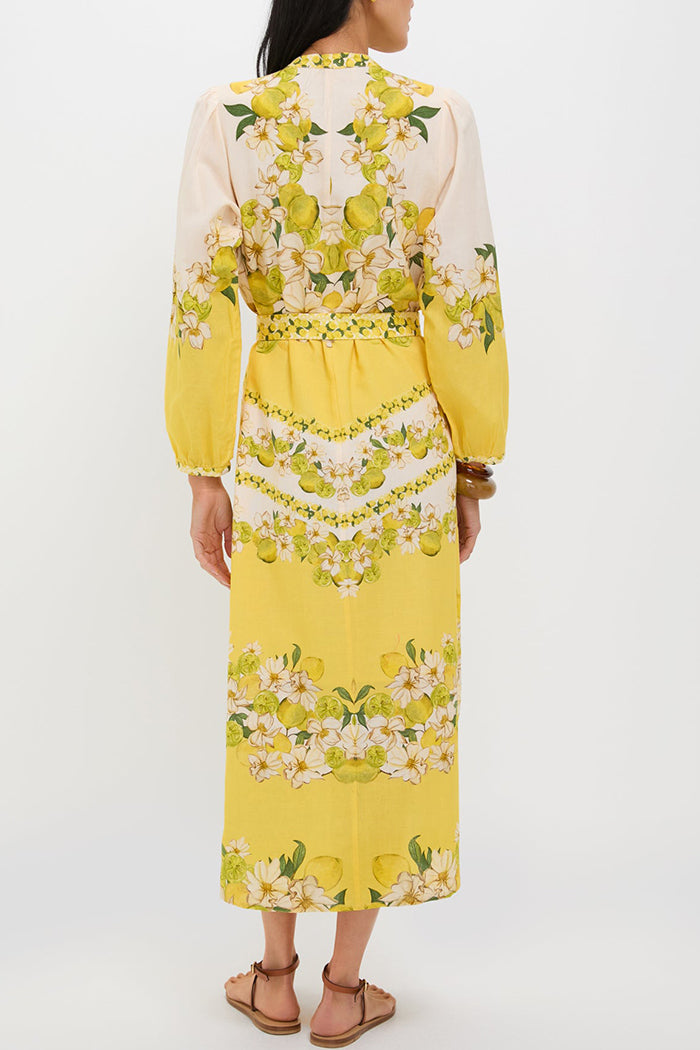 Casual Floral Pattern Belt Dress