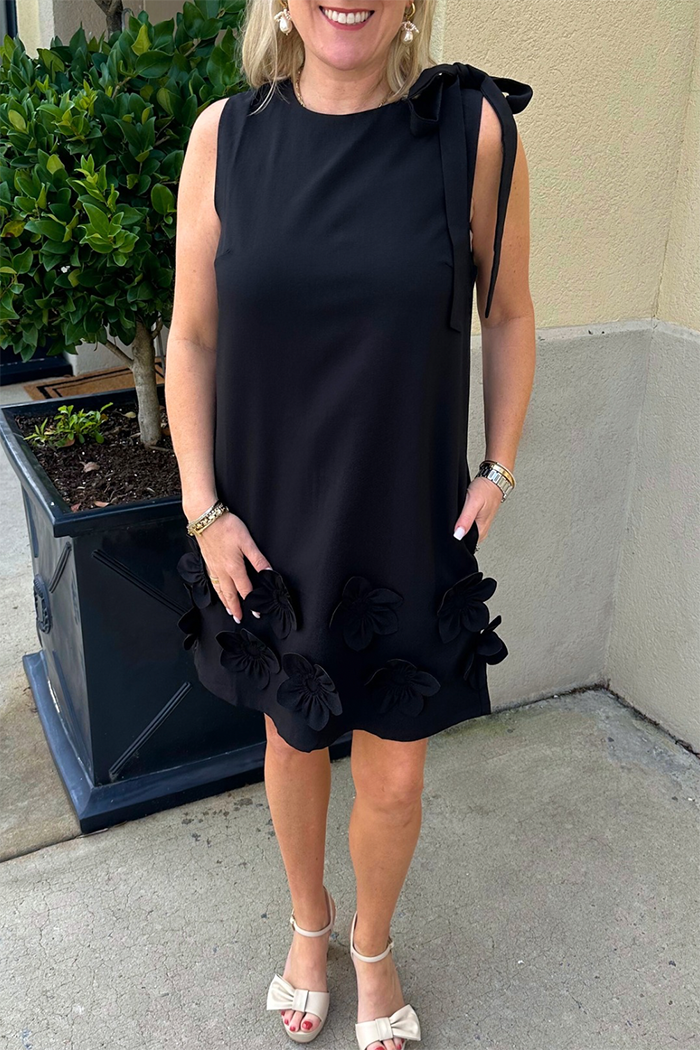 Flowered Hem Cocktail Dress