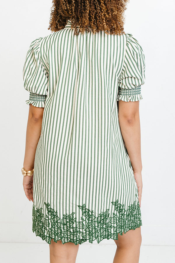 Ruffles Collar Puff Sleeves Dress