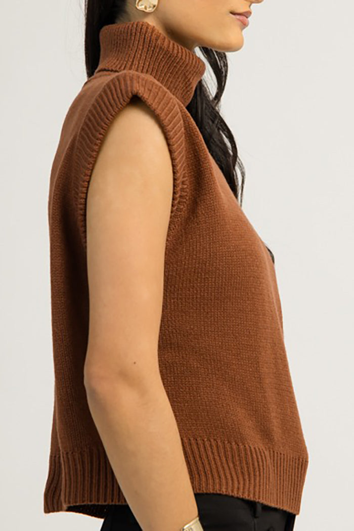 Casual Turtleneck Sleeveless Sweater