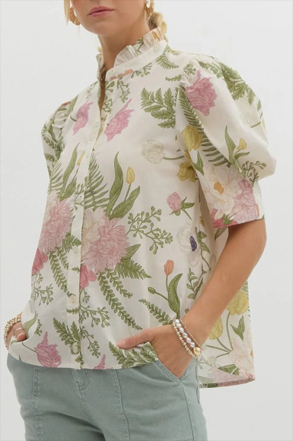 Floral Button Up Blouse