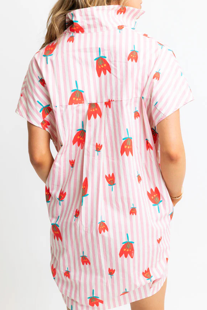 V-Neck Floral Pocket Dress