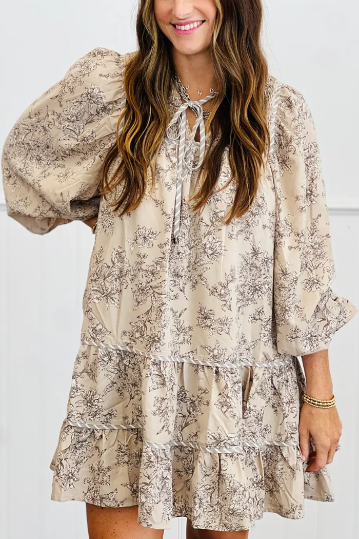 Casual Floral Tiered Dress