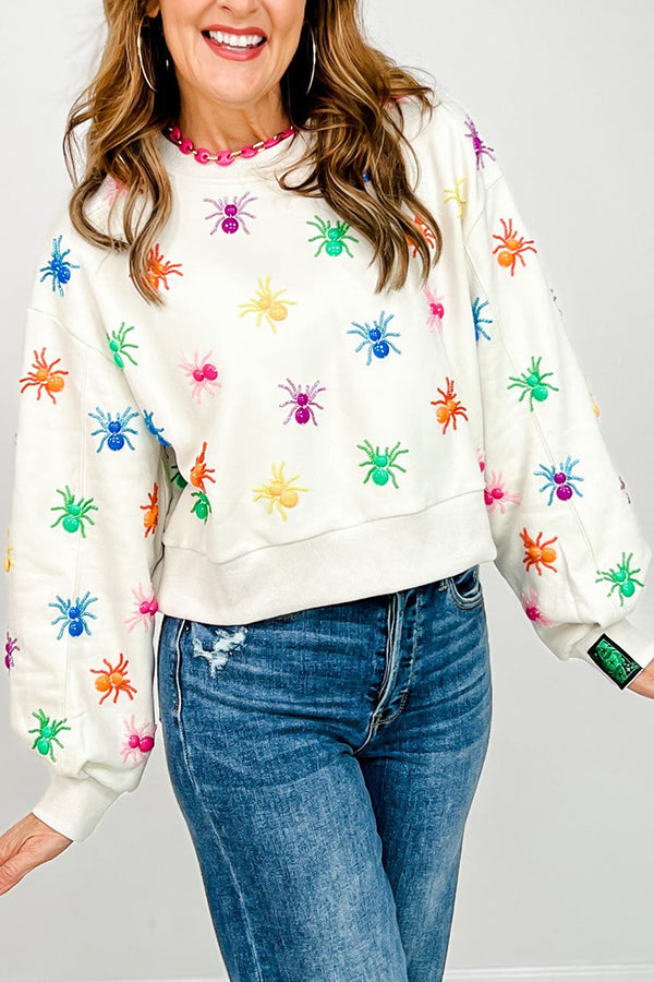 Multi Beaded Spider Sweatshirt