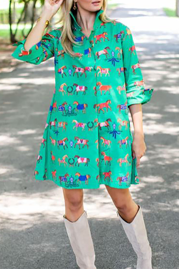 High Horse Pocketed Shirt Dress