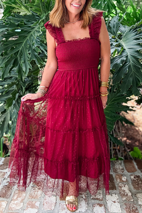 Polka Dot Chiffon Dress