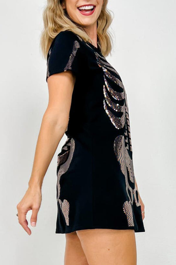 Skeleton Body Tee Dress