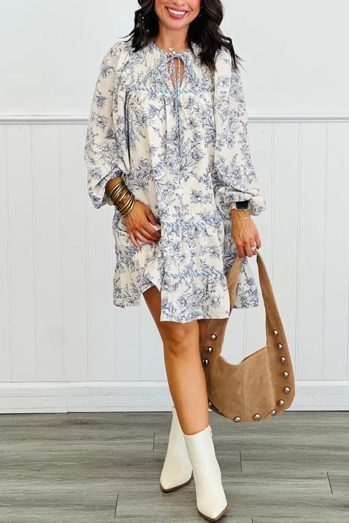 Casual Floral Tiered Dress