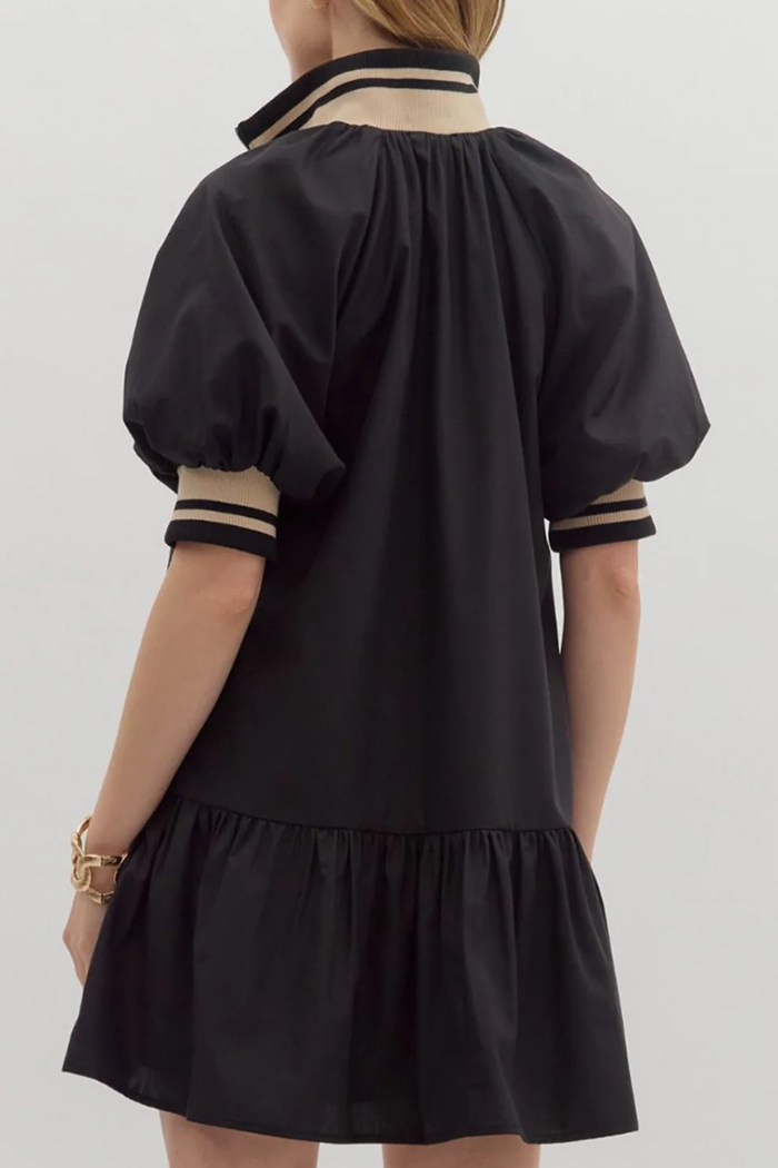 Casual Ruffles Hem Pocket Dress