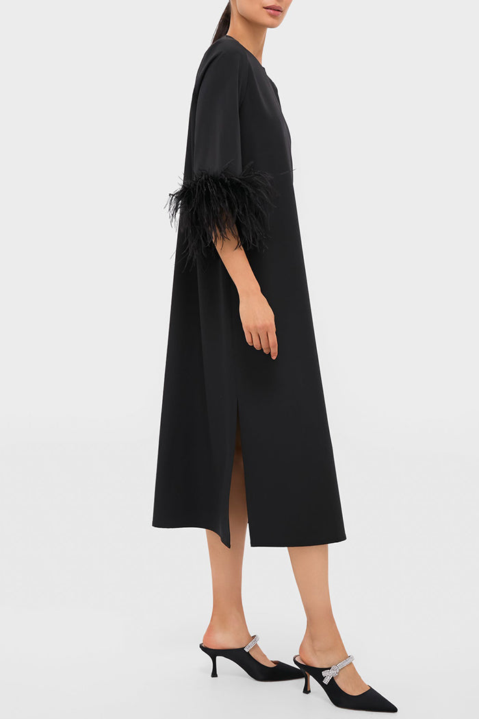 Casual Feather Decoration Dress