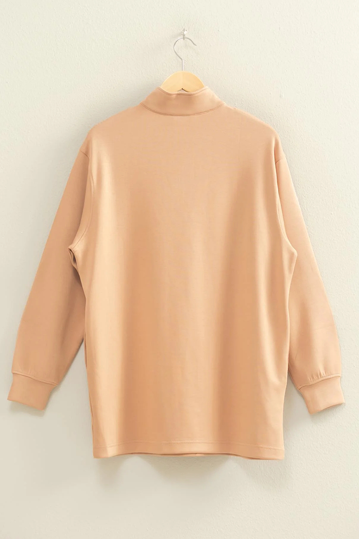 Casual Solid Color Zipper Sweatshirt
