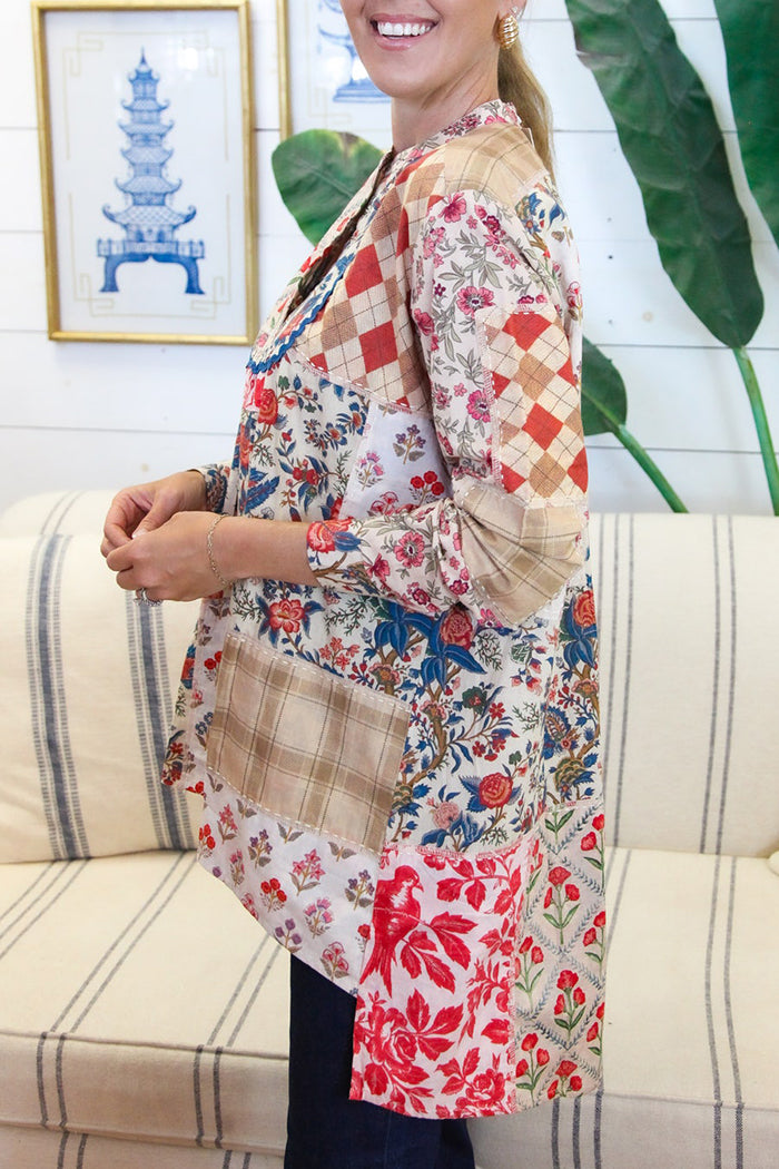 Casual Wildflower Mosaic Blouse