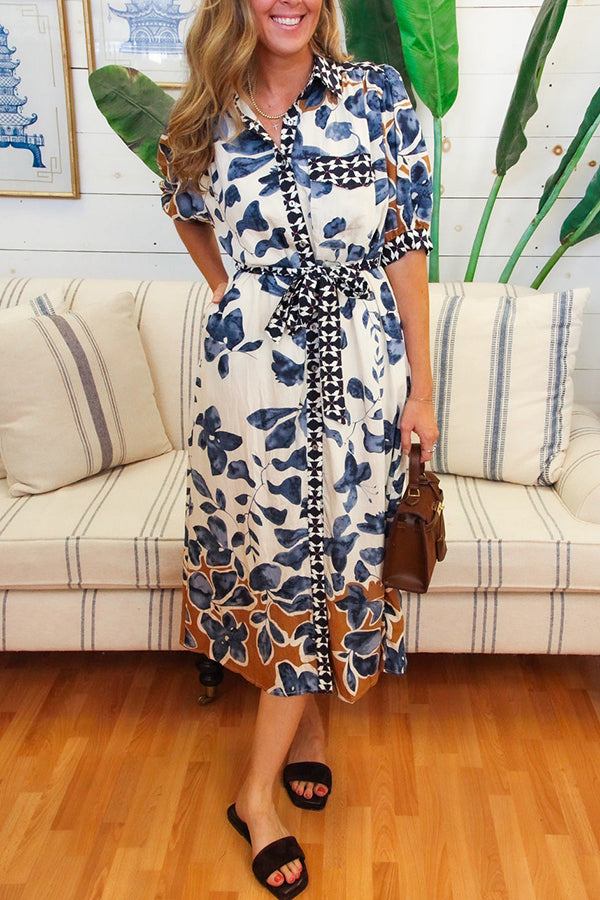 Casual Vine Pattern Dress