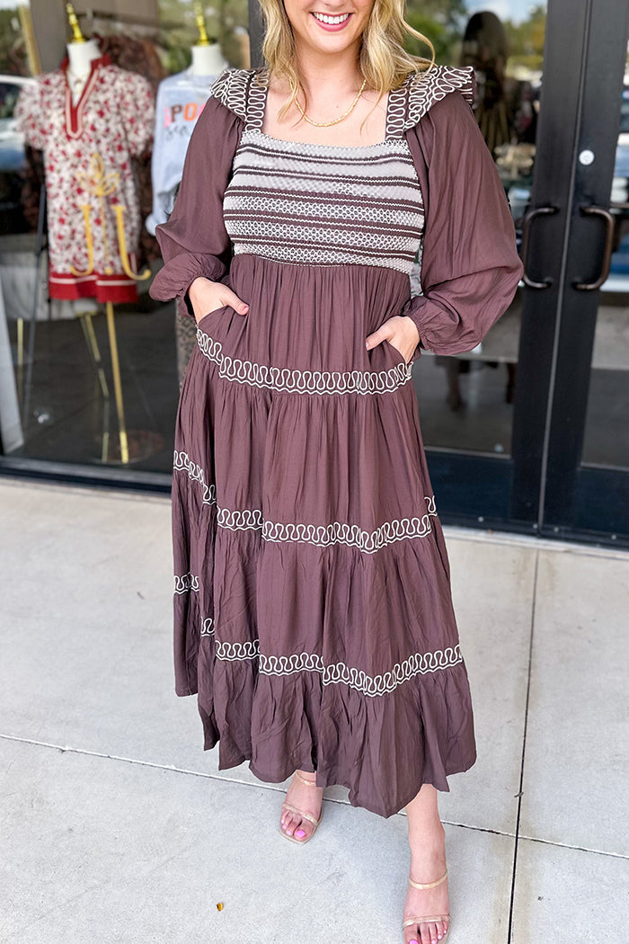 Elastic Smocking Boho Dress