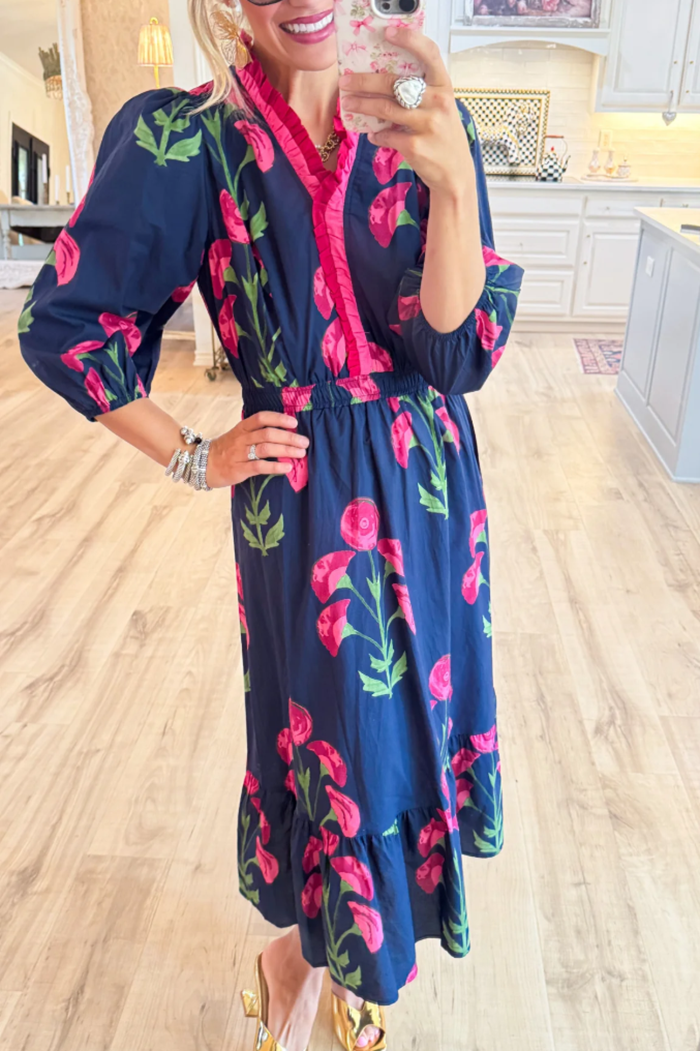 Casual Bold Printed Maxi Dress