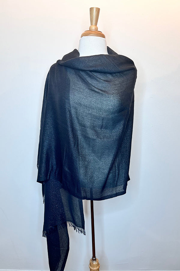 Solid Metallic Woven Evening Wrap