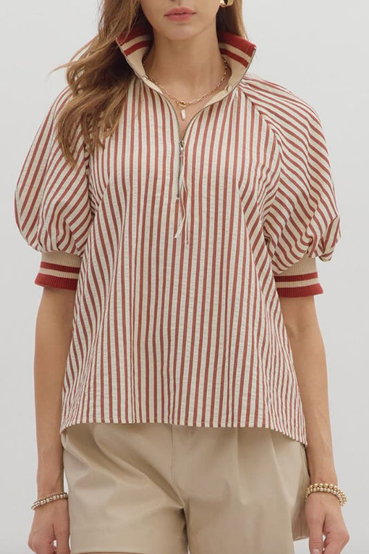 Stripes Puff Sleeve TOP