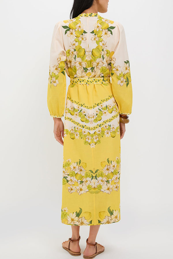 Lemon Summer Caftan Dress