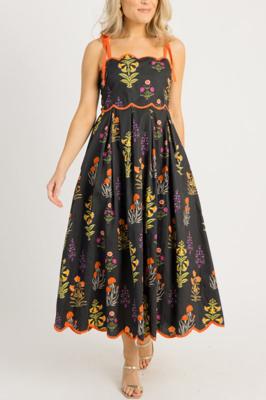 Fresh Blooms Scallop Dress