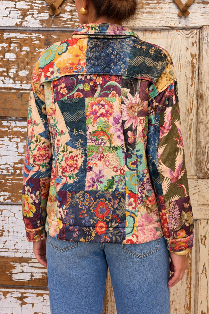 Colorful Patchwork Trucker Jacket