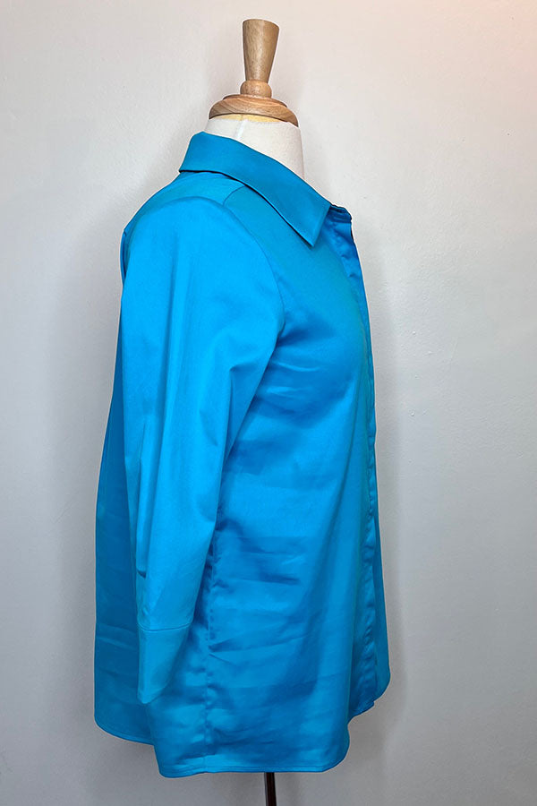 Casual Color Blocked Cuff Shirt