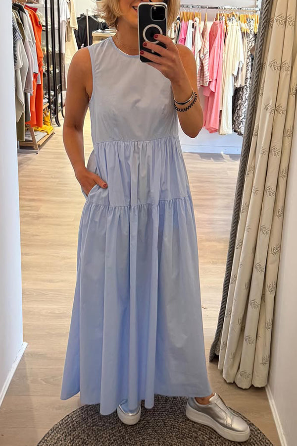Sleeveless Pocket Maxi Dress