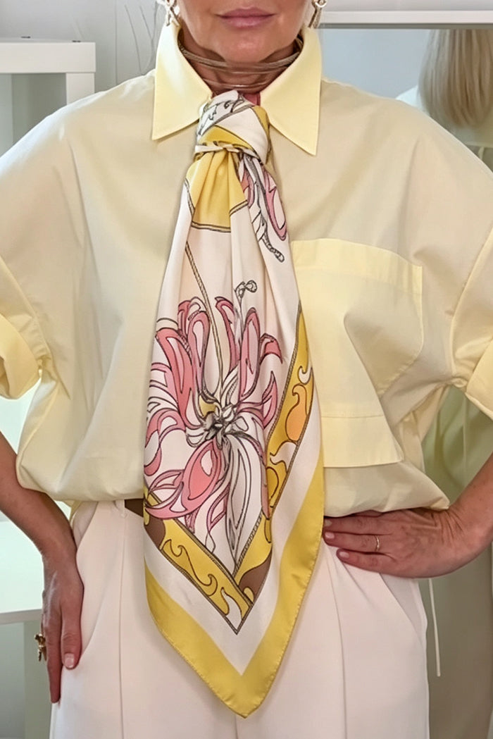 Ornate Floral Silk Scarf