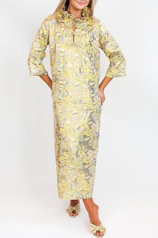 Ruffle Collar Vintage Glam Design Dress