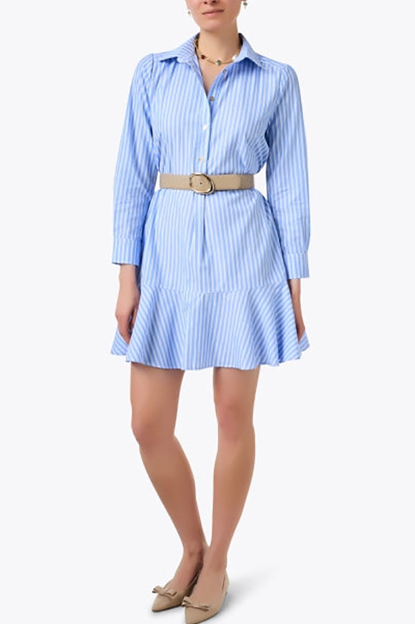 Casual Striped Ruffled Dress