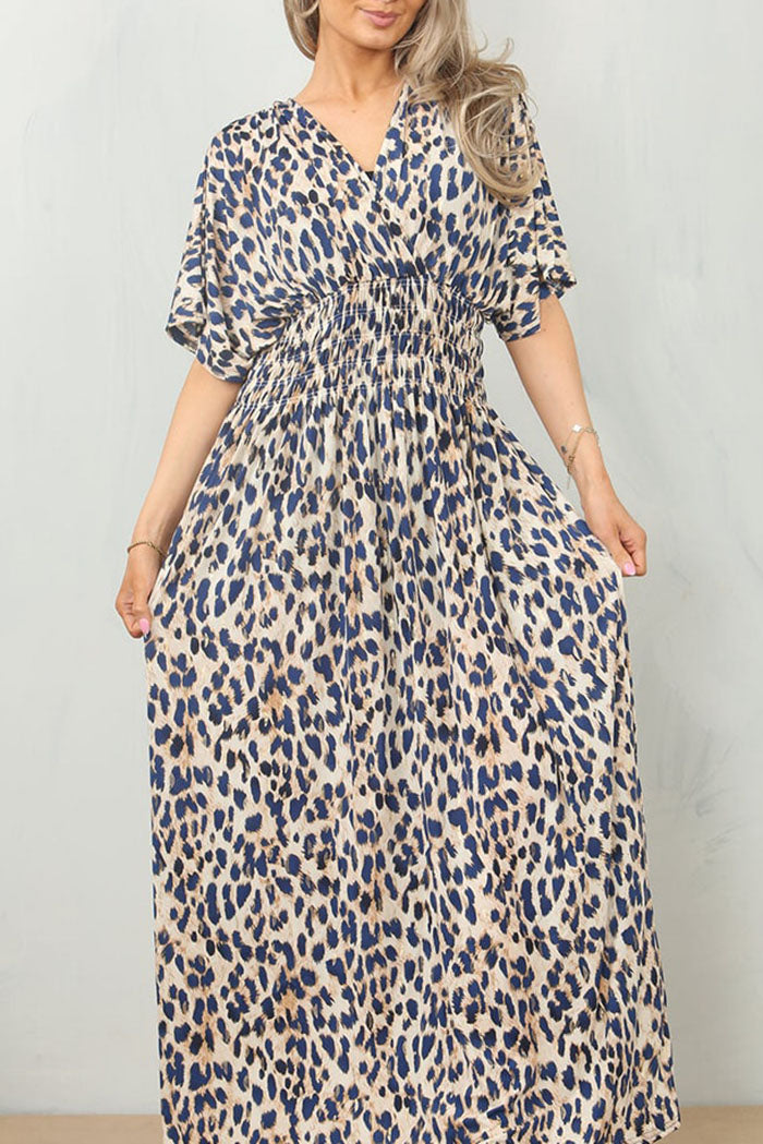 Animal Print Elastic Waist Dress