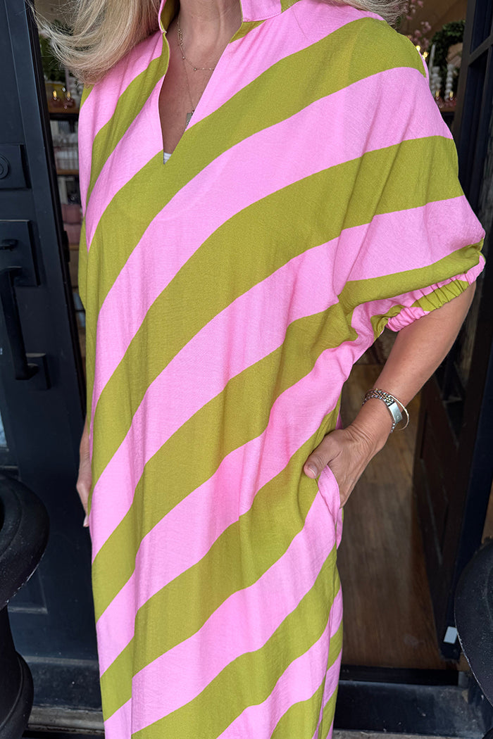 Casual Striped Maxi Dress