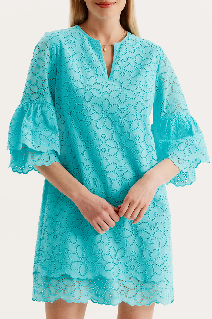 3/4 Sleeves Eyelet Dress